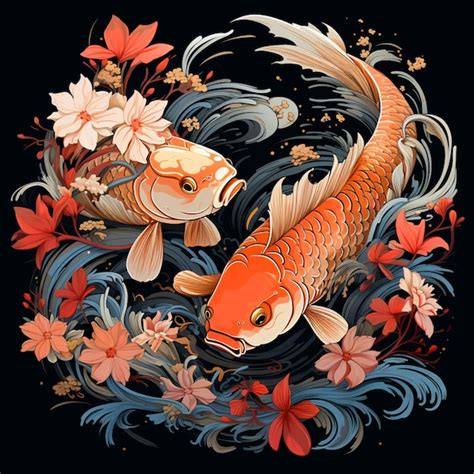 Premium Ai Image There Are Two Fish Swimming In A Pond Of Water With