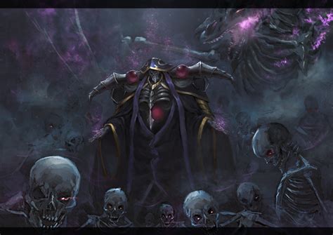 Skeleton digital wallpaper, Ainz Ooal Gown, Overlord (anime), red eyes ...