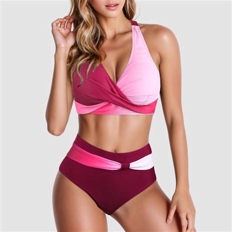 Hot Sale Women S Split Sexy Bikini Fashion High Waist Bra Padded No