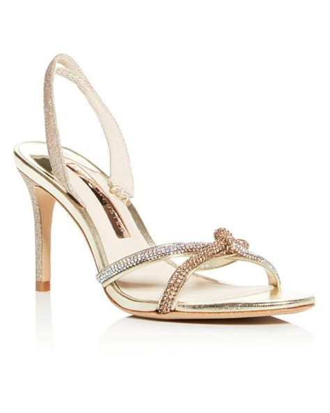 Sophia Webster Giovanna Mid Sandal Leather Ankle Strap Heels In