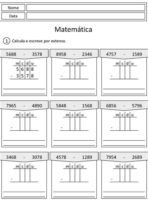 Atividades Algoritmo Da Multiplicação 4 Ano ENSINO