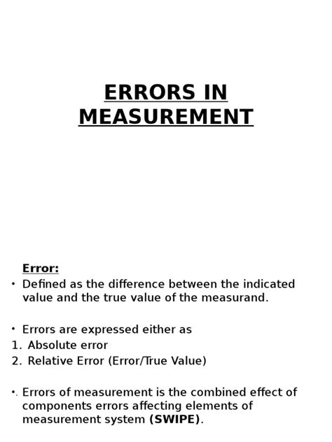 Errors Observational Error Measurement