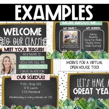 Modern Tropical Back To School Meet The Teacher Slide Template Distance