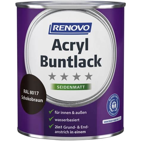 RENOVO Acryl Buntlack Seidenmatt Schokobraun RAL 8017 Hagebau De