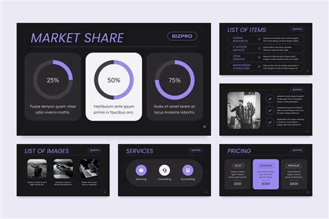 Dark Mode Business PowerPoint Template By Amber Graphics | TheHungryJPEG