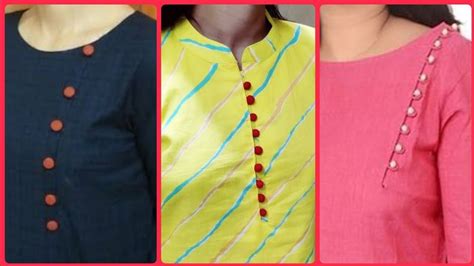 Beautiful Neck Designs With Buttons For Kurti And Kameez Simple Craft