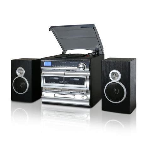 Trexonic 3-Speed Turntable With CD Player, Double Cassette Player ...