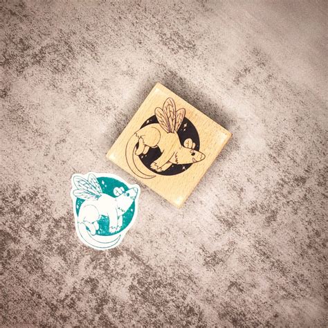 Flying Faerie Opossum Mounted Stamp One Of A Kind Etsy