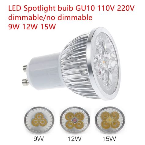 1pcs Super Bright 9w 12w 15w Gu10 Led Bulb 110v 220v Dimmable Led