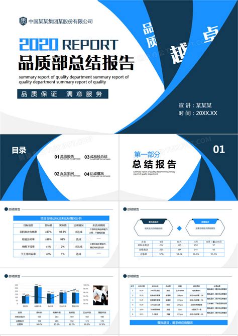 公司品质部工作总结报告动态ppt模板下载 工作总结ppt 【熊猫办公】