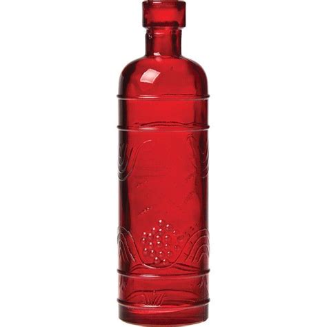 Small Red Vintage Glass Bottles Round Design Colored Glass Bottles Glass Bottles Decoration