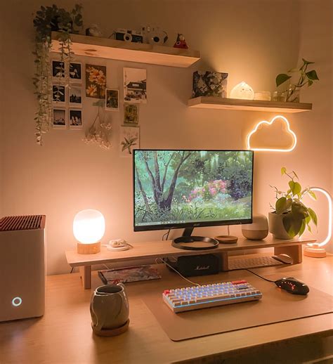 Cozy Desk Setup Gamer Room Decor Office Room Decor Cozy Desk