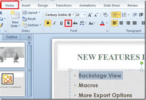 How To Add Text Shadow In Powerpoint 2010 Slide