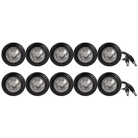 Partsam Lot de 10 mini feux de position latéraux ronds à LED rouges de