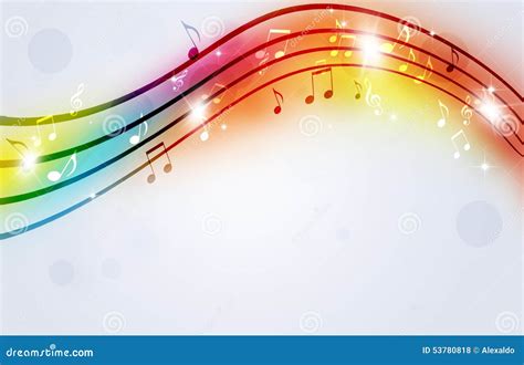 Bright Music Notes Multicolor Background Stock Illustration