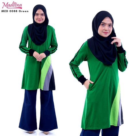 Baju Muslimah Med0088 Green