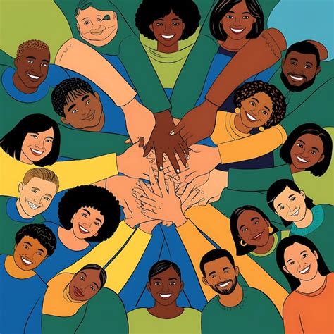 Unity And Diversity Partnership As Heart Hands In A Group Of Diverse