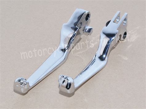 Chrome Skull Brake Clutch Levers For Harley Dyna Fxdb Fxdl Fxdwg Road