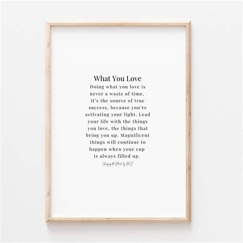 What You Love Original Poem Print A4 and A3 Download - Etsy