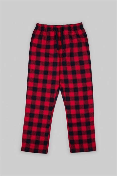 Nightwear Red Check Cotton Pyjama Bottoms Steel And Jelly