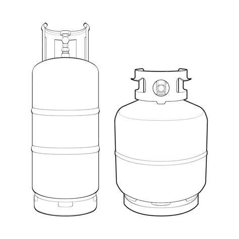 Premium Vector Set Of Industrial Gas Cylinders Vector Outline Outline