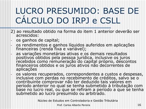 Ppt Irpj E Csll Lucro Presumido Powerpoint Presentation Free