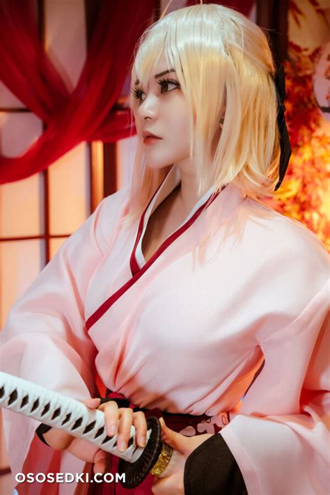 Potato Godzilla Okita Souji Sakura Saber Naked Cosplay Asian 18