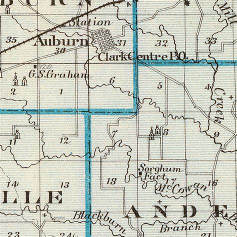 Vintage Map Of Clark County Illinois 1876 By Teds Vintage Art