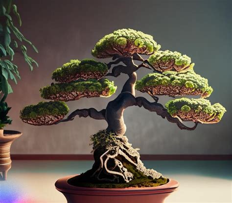 Premium Ai Image Beautiful Potted Bonsai Ornamental Plants For Indoor