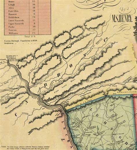 Map of Northampton County. Pennsylvania PA 1851. | Etsy