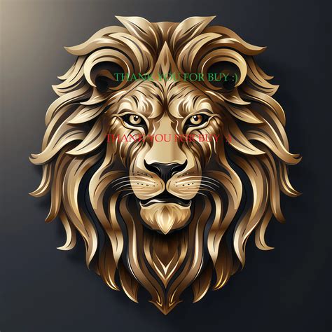 golden lion logo png image etsy