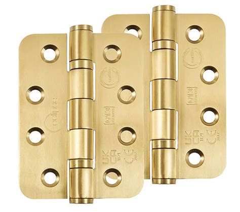 Frisco Eclipse Grade 13 4 Inch Stainless Steel Radius Ball Bearing Hinge Satin Brass