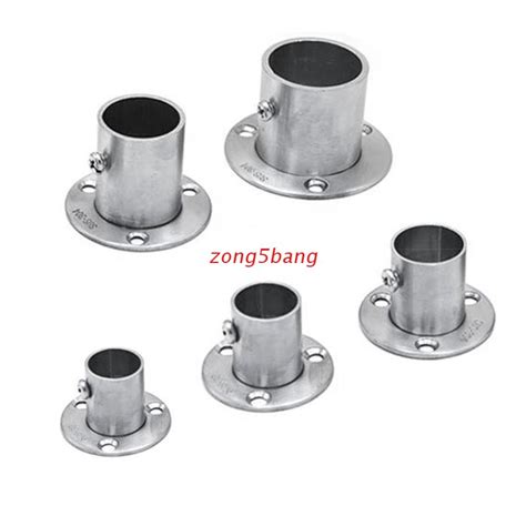 Zong Stainless Steel Pole Socket Flange Rod Holder Wall Mount Pipe