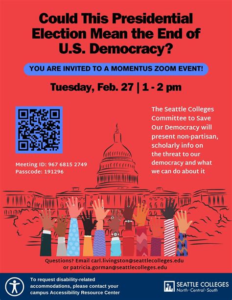 Save Our Democracy Event Tuesday Feb 27 1 2pm Seattlecollegestv