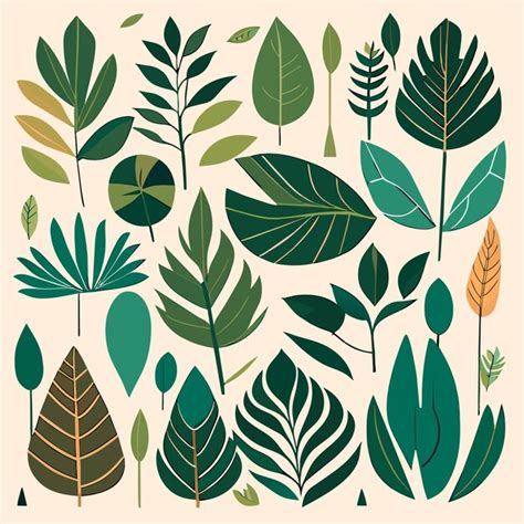 Premium Vector Isolated Rainforest Leaf Vector Kit