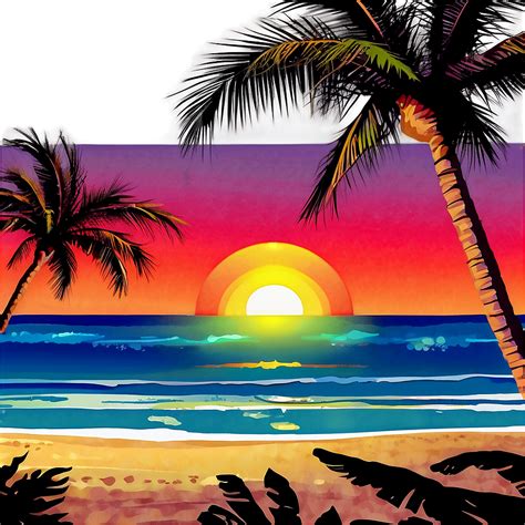 Download Exotic Beach Sunset Picture Png 79