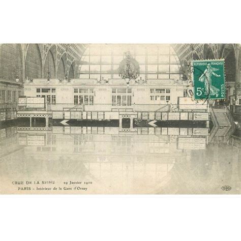 Carte Postale Ancienne INONDATION ET CRUE PARIS 1910 Gare D Orsay