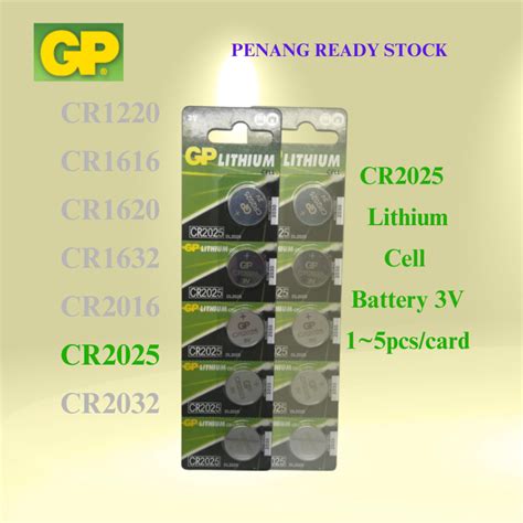 Gp Cr2025 Lithium Cell Battery 3v Dl2025 2025 Oem 电池 Bateri Wholesale Price Shopee Malaysia