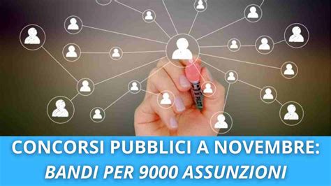 NOVEMBRE CONCORSI PUBBLICI PER 9000 ASSUNZIONI TUTTI I BANDI IN