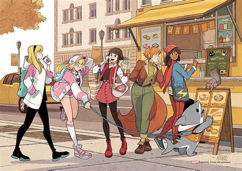 Unstoppable Wasp Spider Gwen Ms Marvel Gwenpool Squirrel Girl And Jeff The Land Shark By