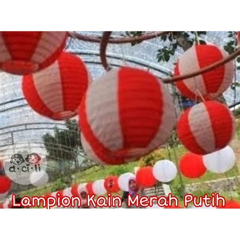 Jual Lampion Lipat Kain Merah Putih 17 Agustus Dirgahayu HUT RI