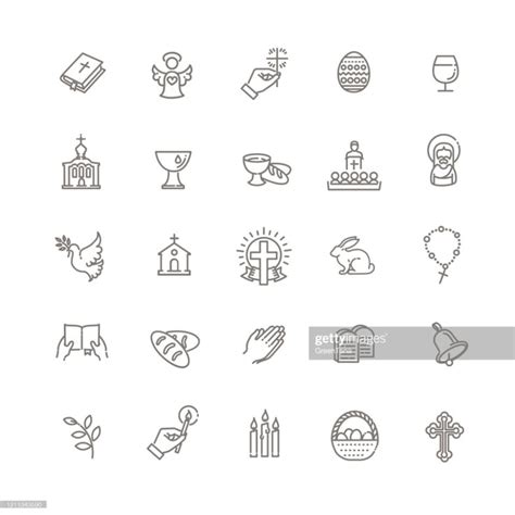 Stock Illustration Christianity Icon Set Christian Symbols