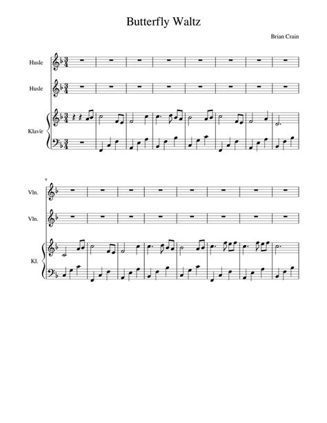 Butterfly Waltz 1 Sheet Music For Piano Violin Mixed Trio