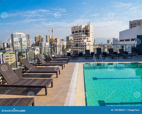 Outdoor Swimming Pool. in Beirut, Lebanon Editorial Photography - Image ...