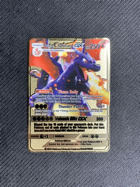 Mavin Shining Charizard GX Pokemon Gold Foil Etched 250 HP Fan Art Card