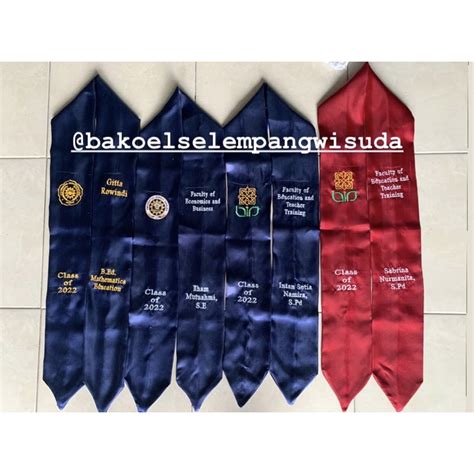 Jual Selempang Wisuda Leher Kain Bludru Layer Kain Satin Layer