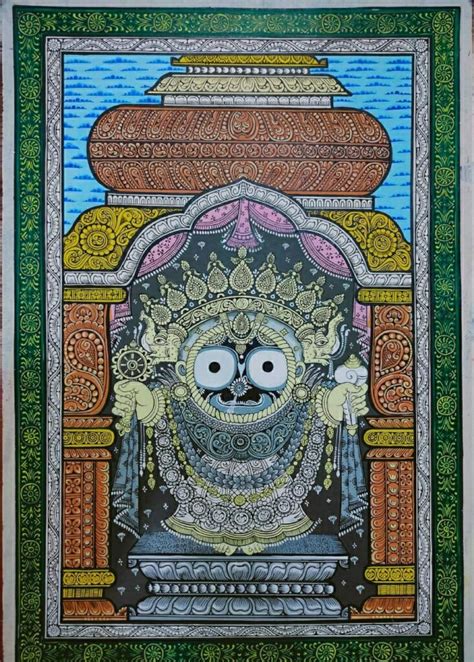 Jagannath Suna Besa - Pattachitra (36"x24") - International Indian Folk Art Gallery