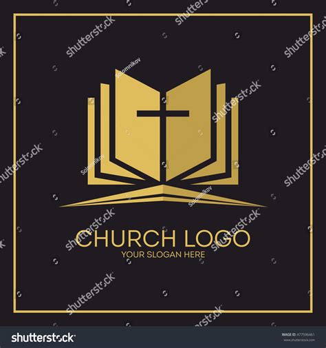 Church Logo Christian Symbols Holy Bible And Royalty Free Stock