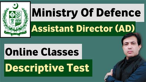 Ministry Of Defence Assistant Director Ad Descriptive Test Online