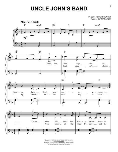 Uncle John's Band | Sheet Music Direct